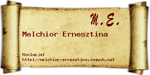 Melchior Ernesztina névjegykártya